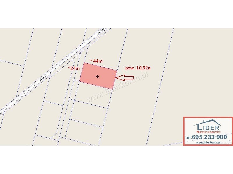 Działka budowlana 1092 m² – Bielawy, 5 km od Konina — Bielawy, gm. Kazimierz Biskupi