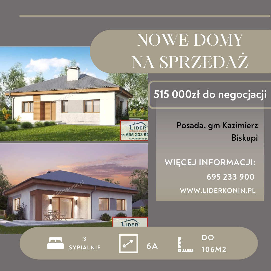 Nowe domy 100 m² – Posada — Posada, gm. Kazimierz Biskupi