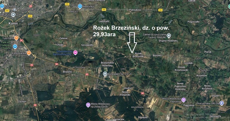 Działka budowlana w miejscowości Rożek Krzymowski — Rożek Krzymowski, gm. Krzymów