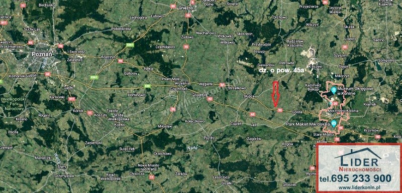Działki przy DK92 – 4500 m² | Wilczna k. Słupcy